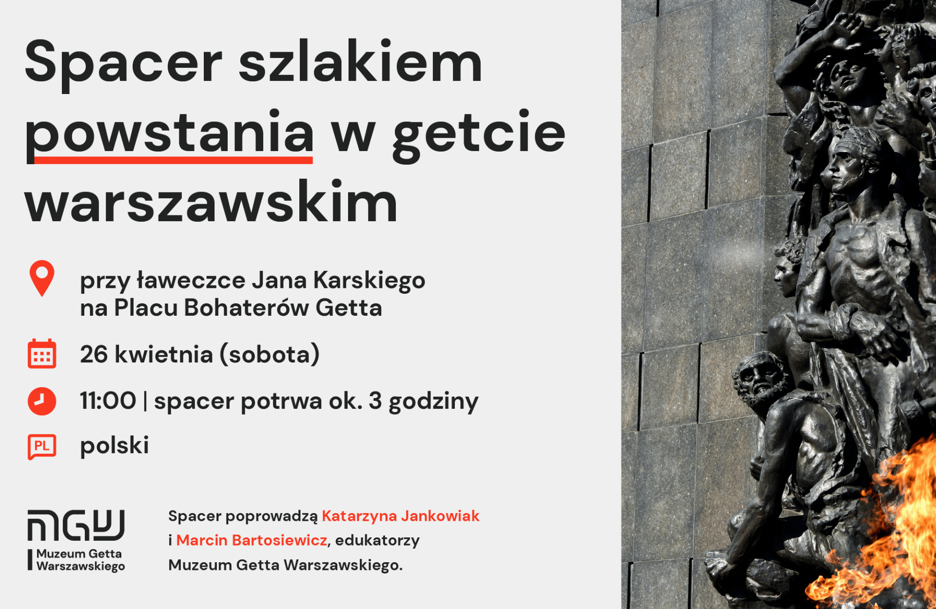 spacer szlakiem powstania - zaproszenie
